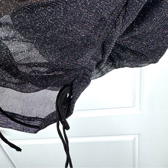 JONATHAN SIMKHAI STANDARD Alyssa Shimmer Tulle Dress NEW Size S Black Metallic - Picture 6 of 16